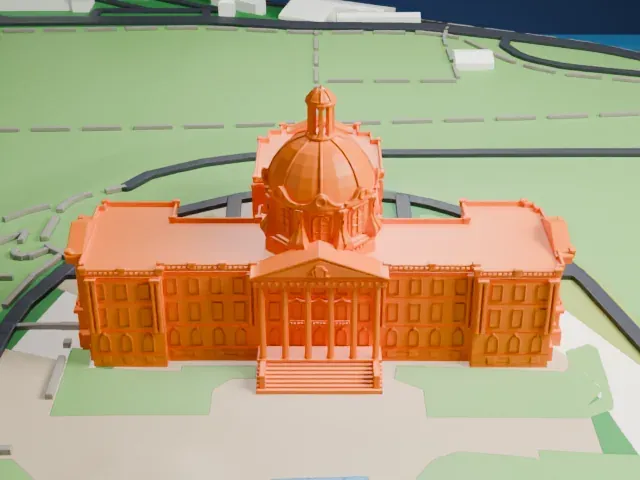 Alberta Legislature Building model, North view