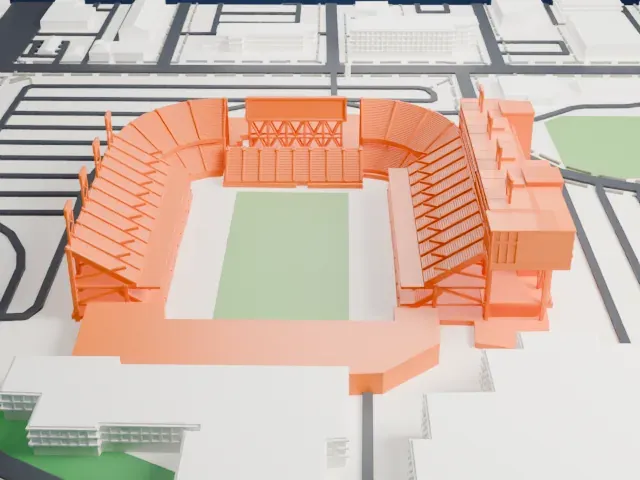 Albertsons Stadium model, North view