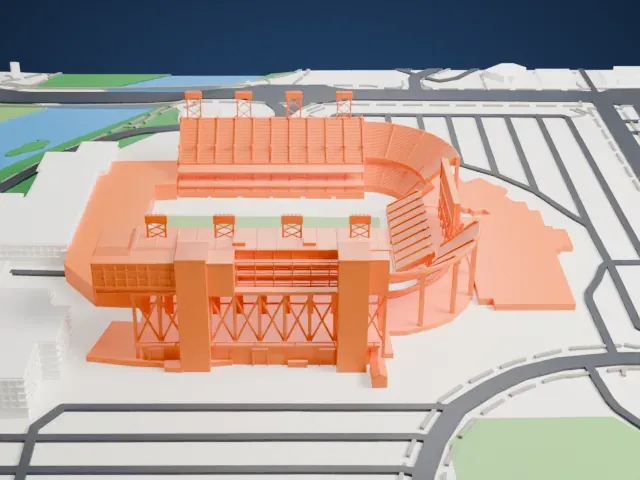 Albertsons Stadium model, West view
