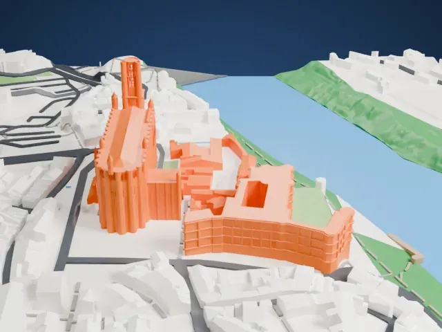 Albi Cathedral model, East view