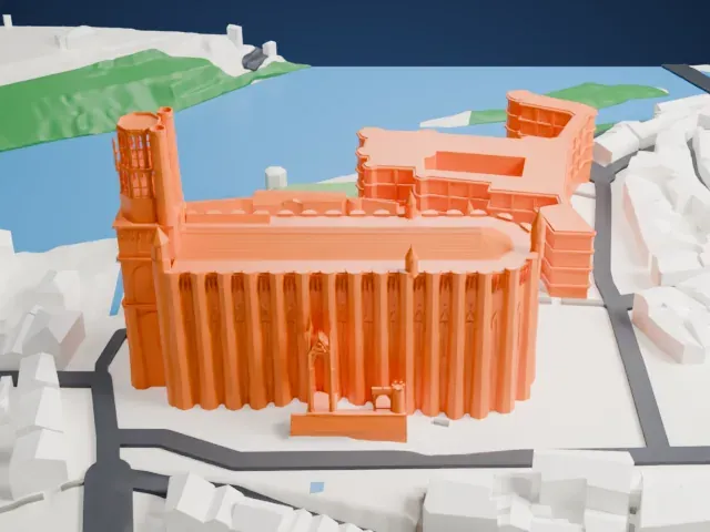 Albi Cathedral model, South view