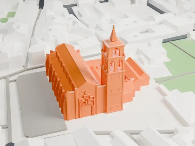 Alcalá de Henares Cathedral model, West view