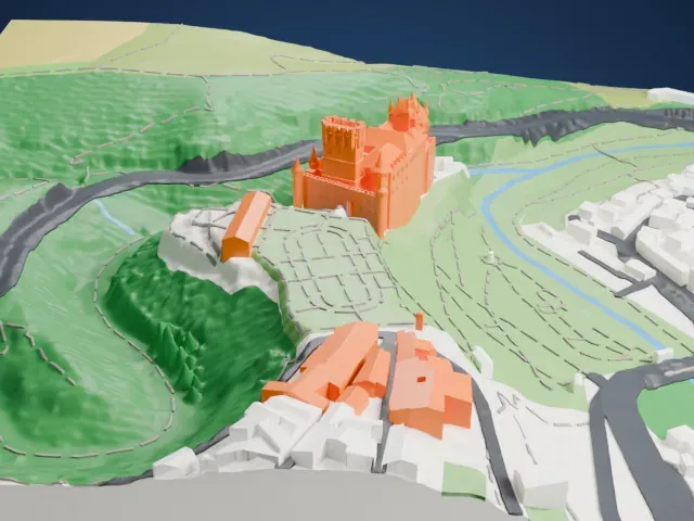 Alcázar of Segovia model, East view