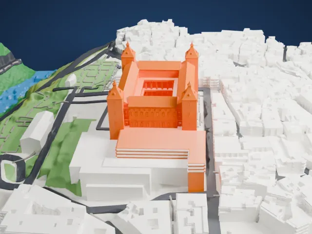 Alcázar of Toledo model, North view