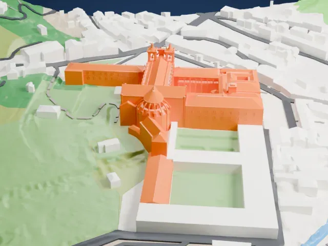 Alcobaça Monastery model, East view