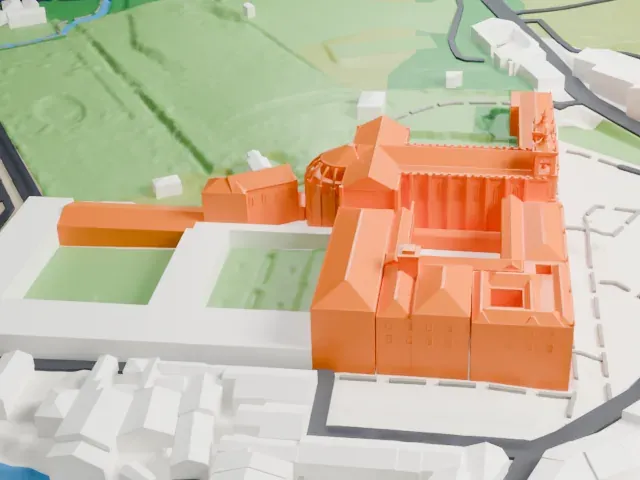 Alcobaça Monastery model, North view