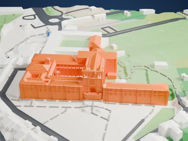 Alcobaça Monastery model, West view
