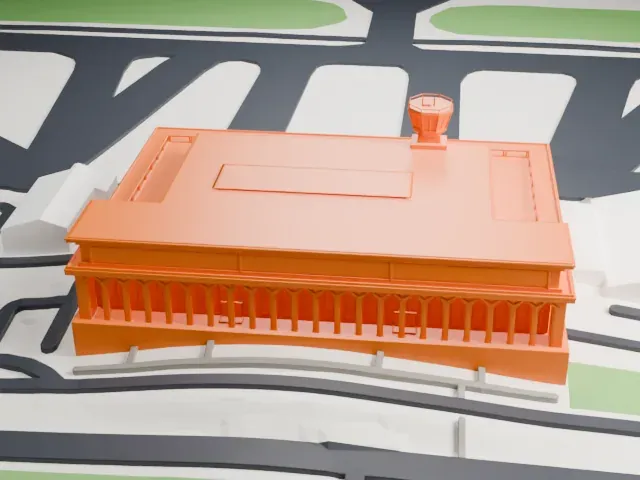 Aleppo International Airport Terminal model, North view
