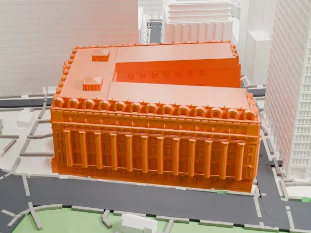 Alexander Hamilton U.S. Custom House model, West view