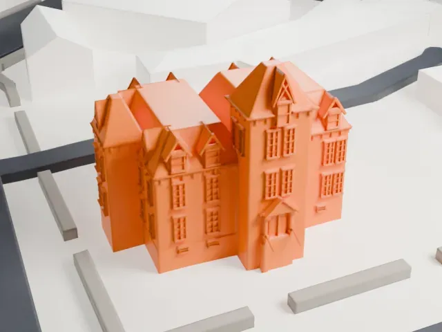 Alexander Johnston Hall model, East view