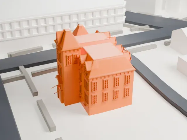 Alexander Johnston Hall model, North view