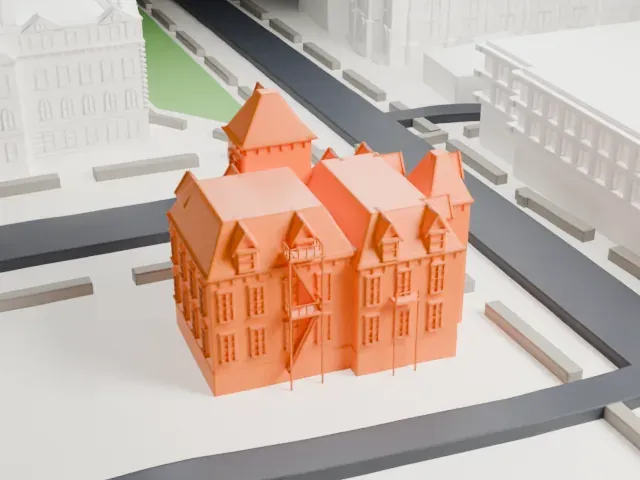 Alexander Johnston Hall model, West view