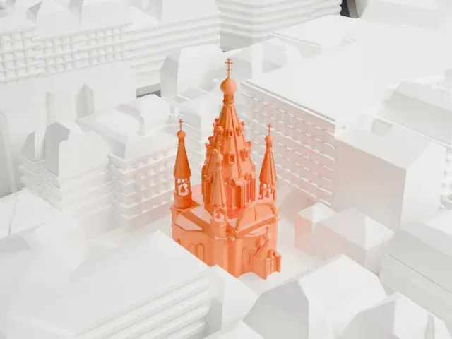Alexander Nevsky Cathedral, Paris model, North view