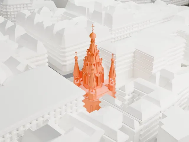 Alexander Nevsky Cathedral, Paris model, South view
