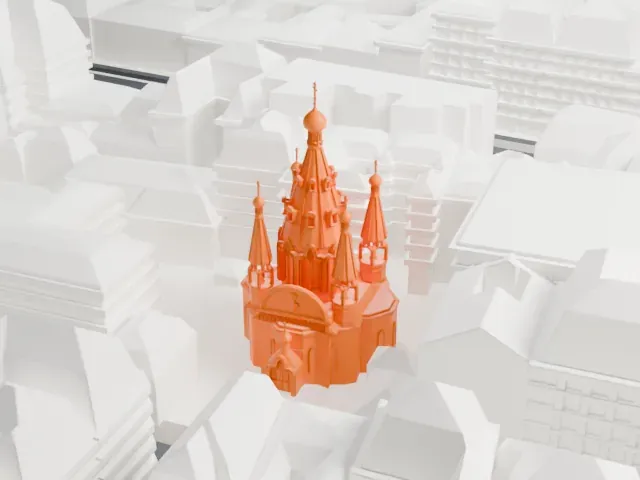 Alexander Nevsky Cathedral, Paris model, West view