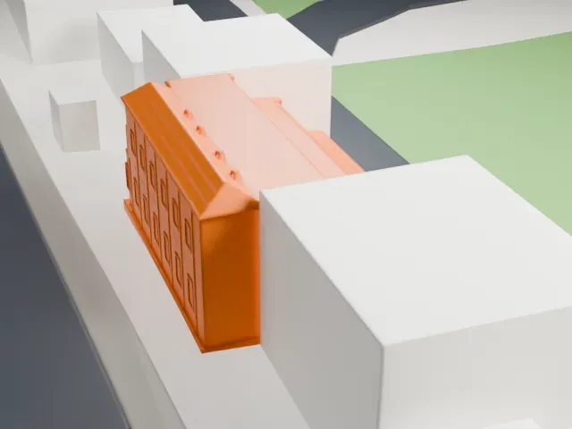 Alexandria Stadium model, West view