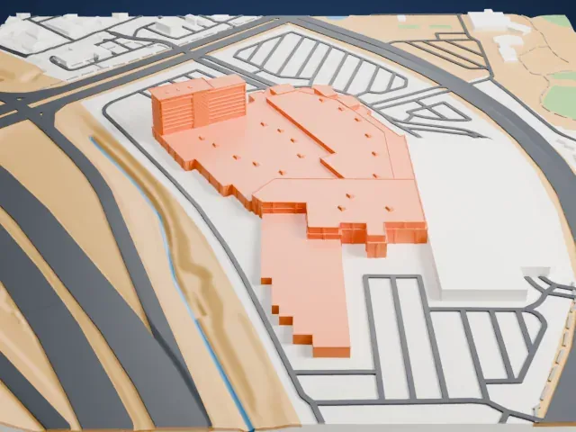 Aliante Casino and Hotel model, East view