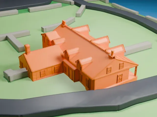Alice Austen House model, South view