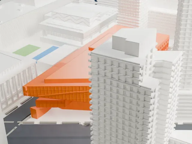 Alice Tully Hall model, East view