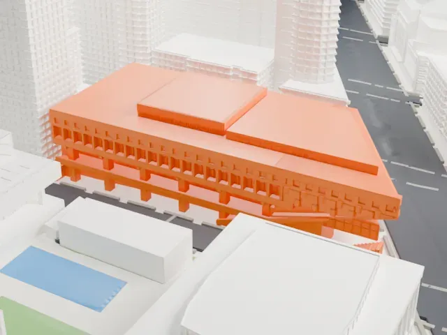Alice Tully Hall model, South view