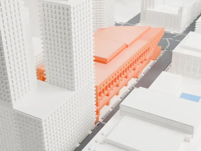 Alice Tully Hall model, West view