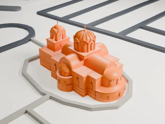 All Serbian Saints Serbian Orthodox Church model, East view