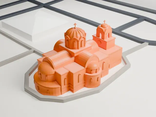 All Serbian Saints Serbian Orthodox Church model, North view