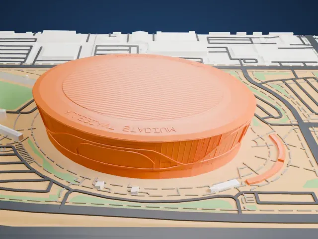Allegiant Stadium model, East view