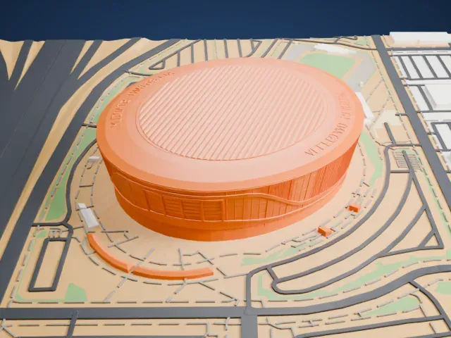 Allegiant Stadium model, North view