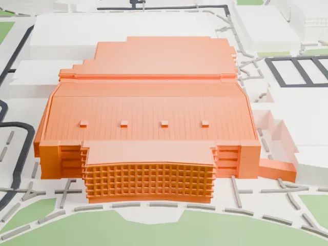 Allen Fieldhouse model, East view