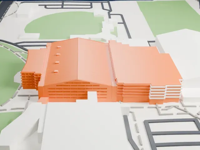 Allen Fieldhouse model, North view