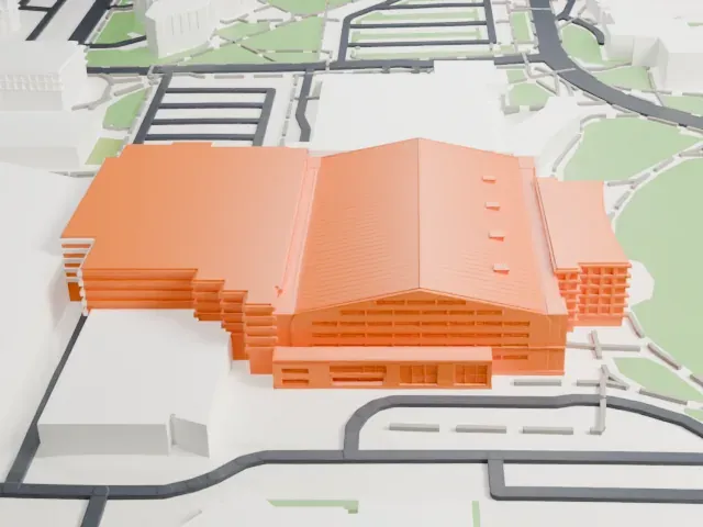 Allen Fieldhouse model, South view