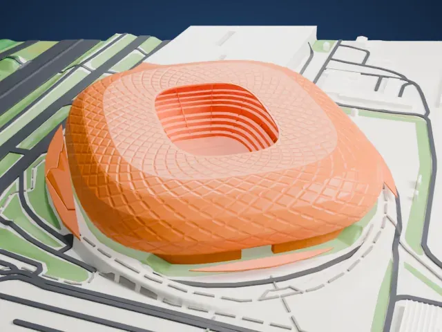 Allianz Arena model, North view