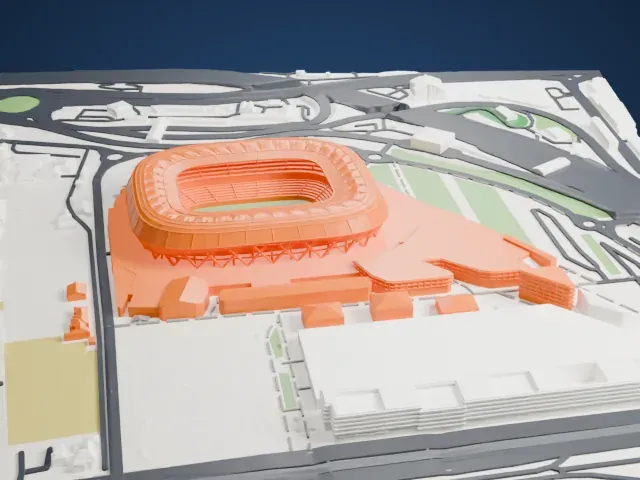 Allianz Riviera model, East view