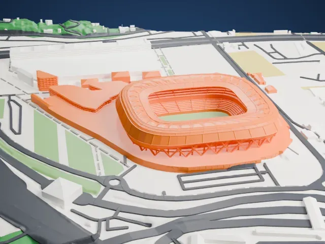 Allianz Riviera model, West view