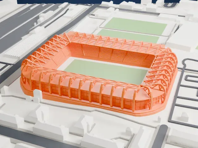Allianz Stadion model, East view