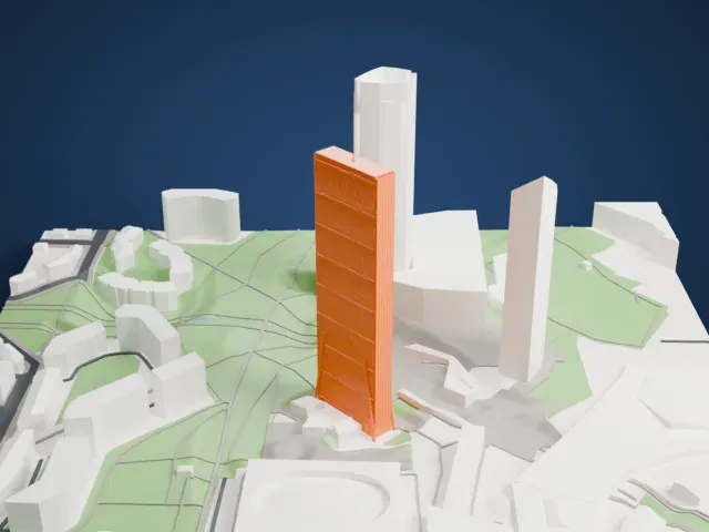 Allianz Tower model, East view