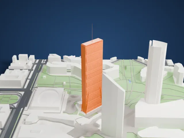 Allianz Tower model, North view