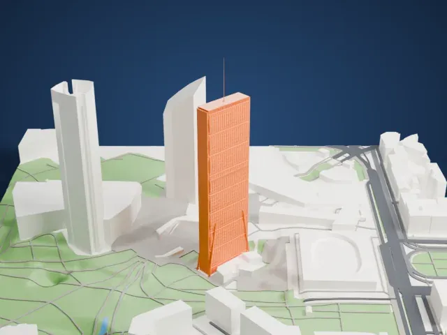 Allianz Tower model, South view