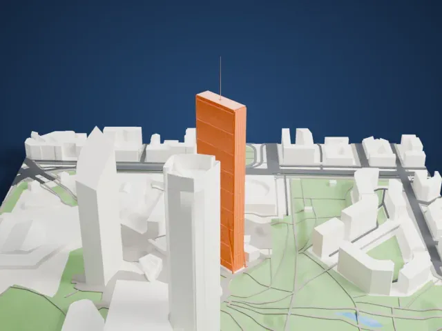 Allianz Tower model, West view