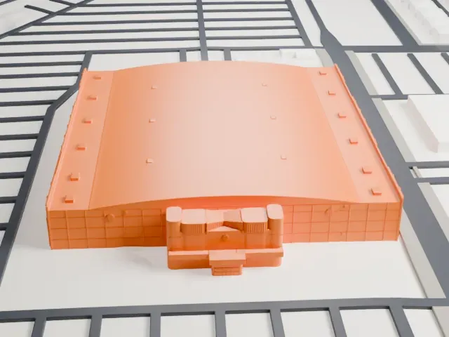 Allstate Arena model, East view