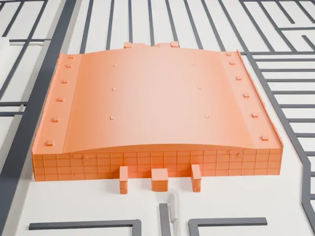Allstate Arena model, West view