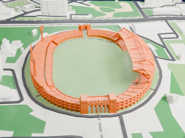 Almaty Central Stadium model, North view