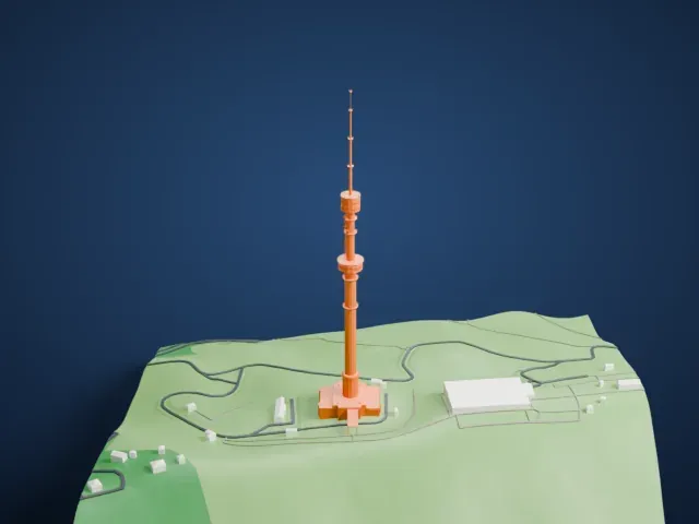 Almaty Tower model, East view