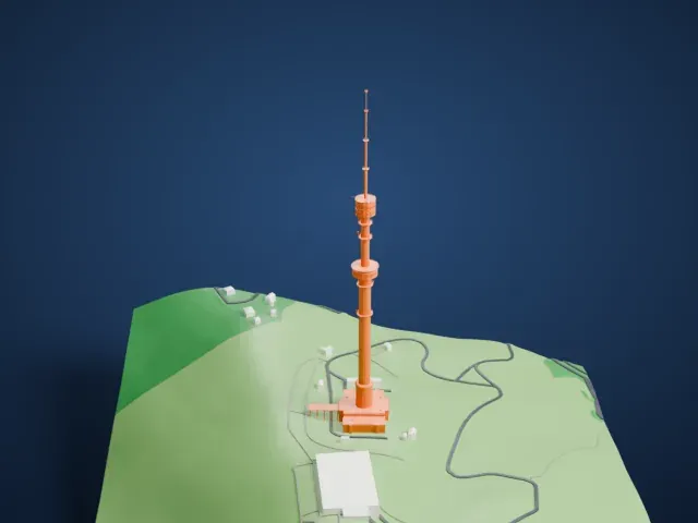 Almaty Tower model, North view