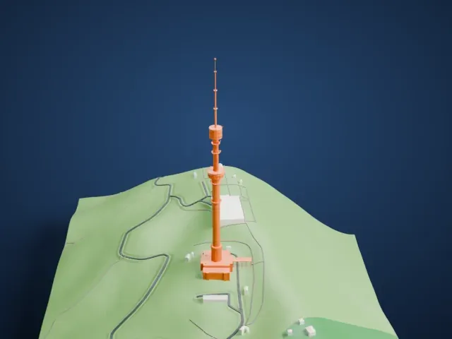 Almaty Tower model, South view