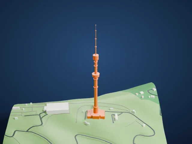 Almaty Tower model, West view