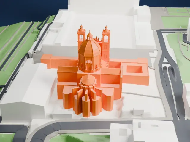 Almudena Cathedral model, South view
