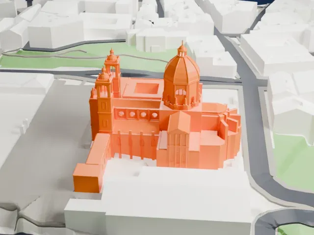 Almudena Cathedral model, West view