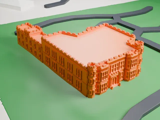 Alnwick Hall model, East view